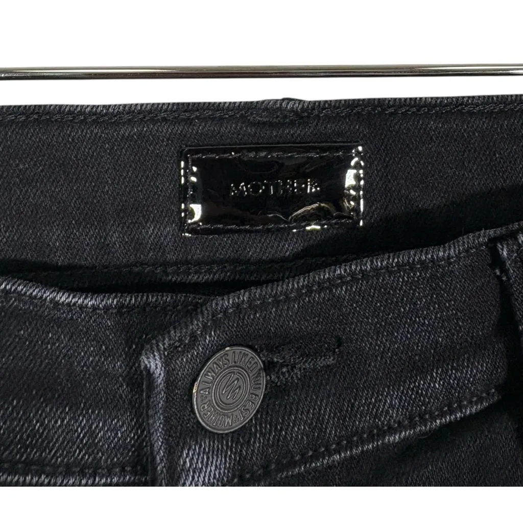 MOTHER The Hustler Ankle Fray Jeans Encounters At Night Black Size 33 - Image 9