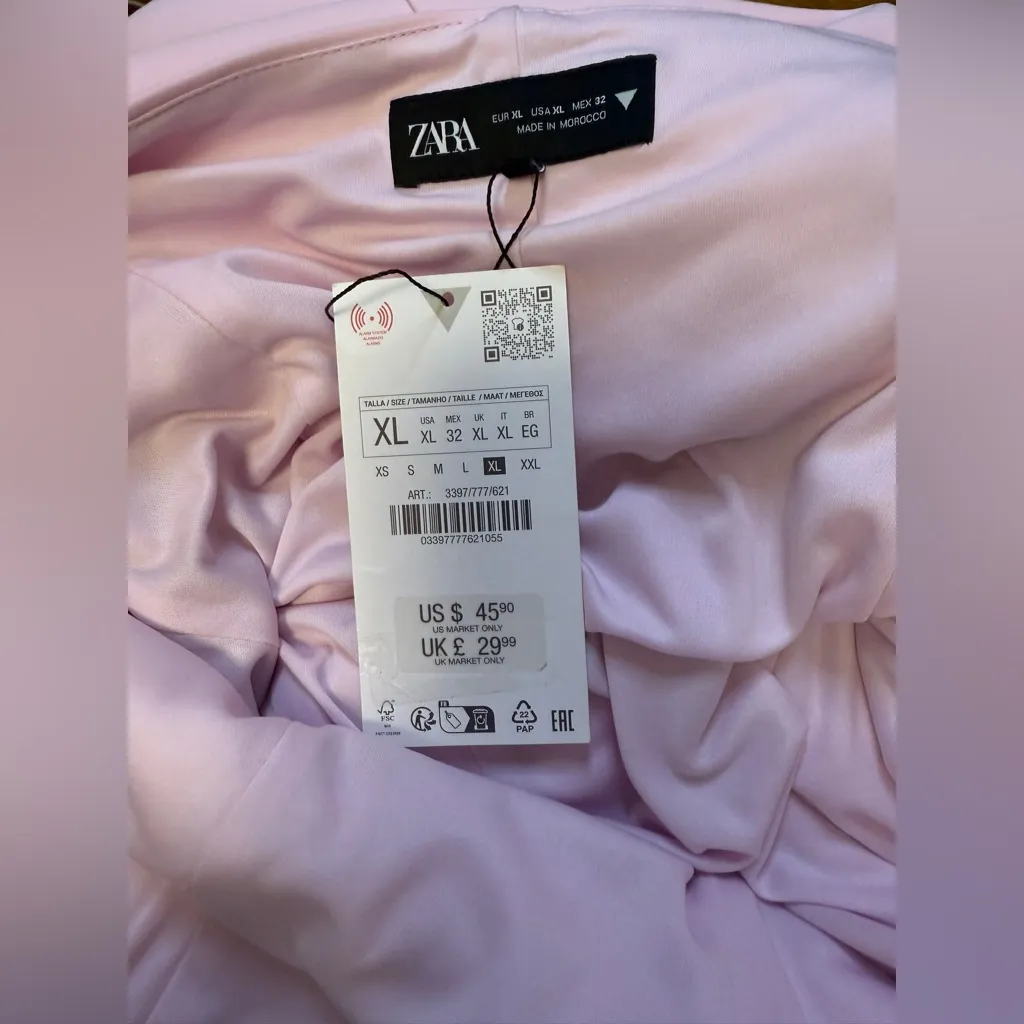 Zara Halter Top Light Pink Backless Dress Zip Side Viral Zip Side XL NWT - Image 5