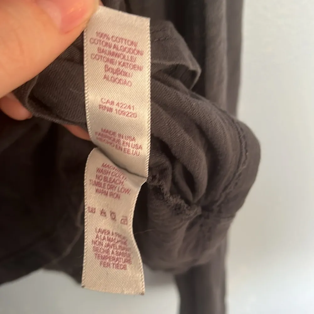 Velvet by Graham&Spencer Slashed Cut Out Upper Arm Lightweight Long Sleeve Top Gray Size M - Image 3