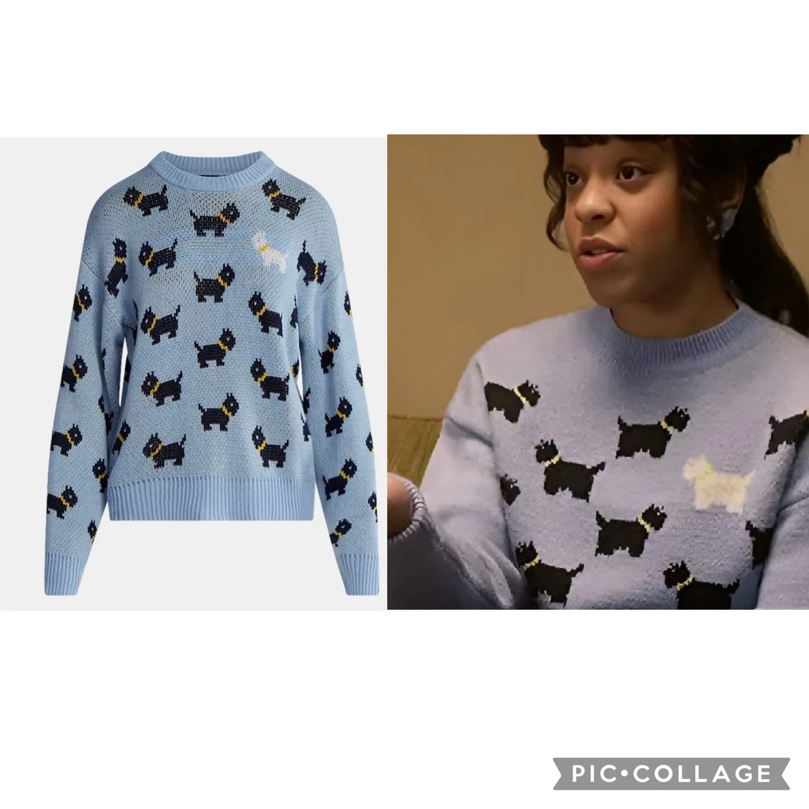 NEW Stranger Things Season 5 Erica Scottie Dog Sweater XXL Blue No Boundaries - Image 2