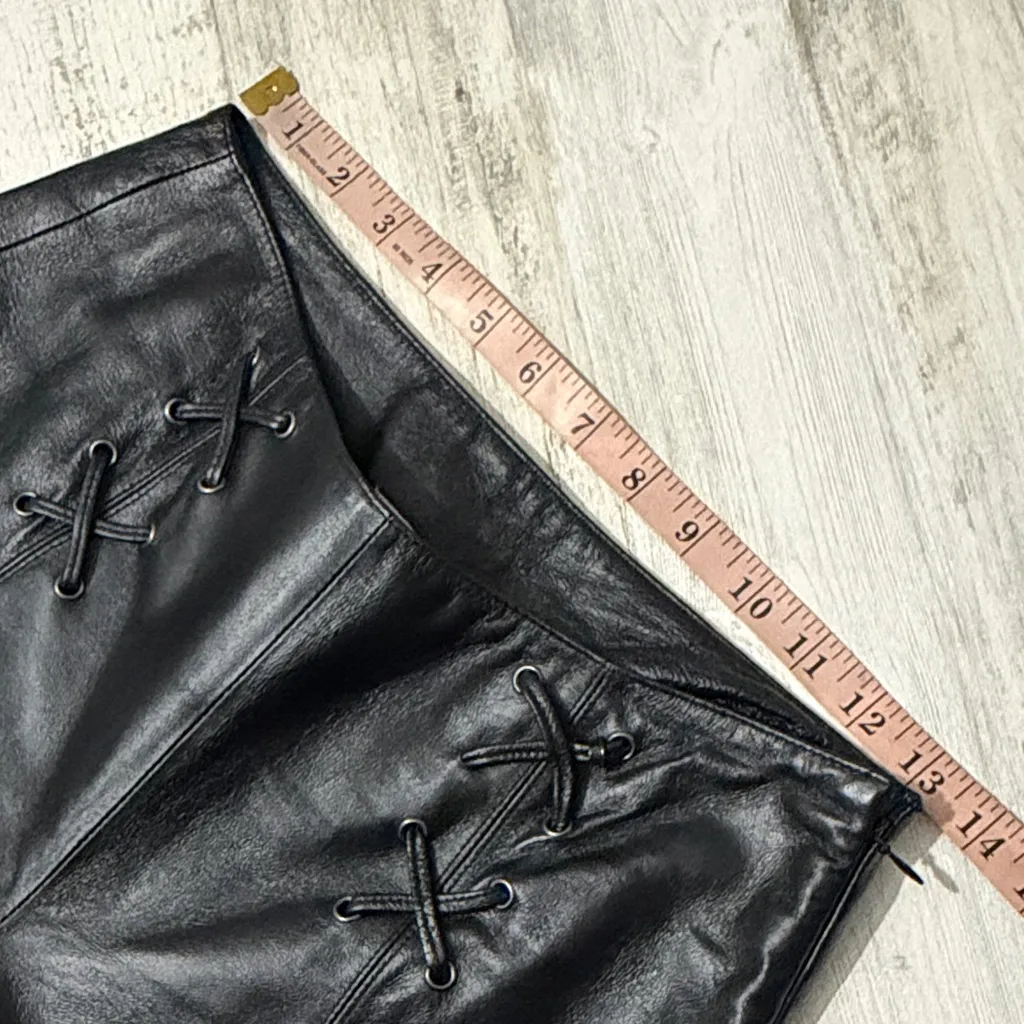 Wilsons Leather Maxima Black Lace-Up Pants and Top Set Vintage 1990’s - Image 11