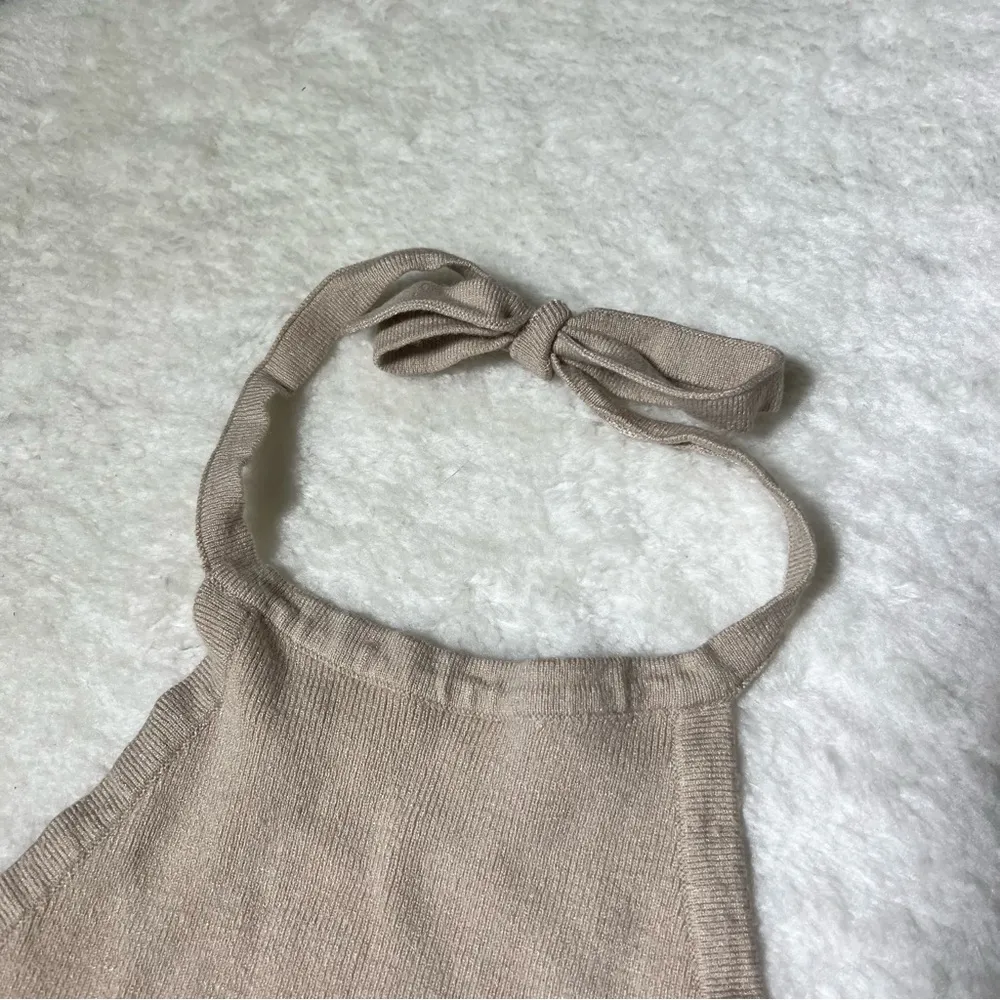 Forever 21 Beige Cropped Knit Halter Tank Top - Image 2