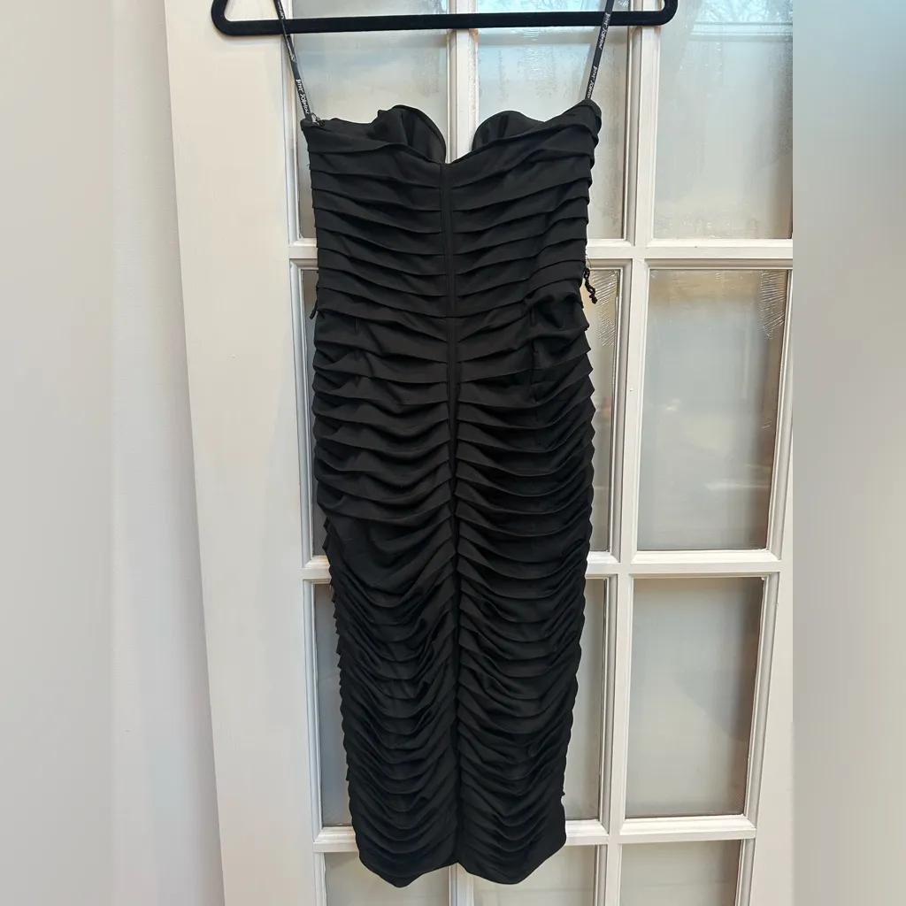 Vintage Betsey Johnson Evening Elegant Strapless Ruched Wiggle Dress Size 2 XS - Image 5