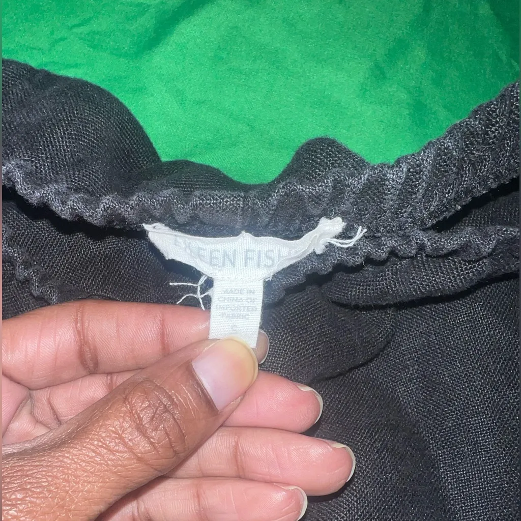 Eileen Fisher  100% Linen Black Pants size Small - Image 4