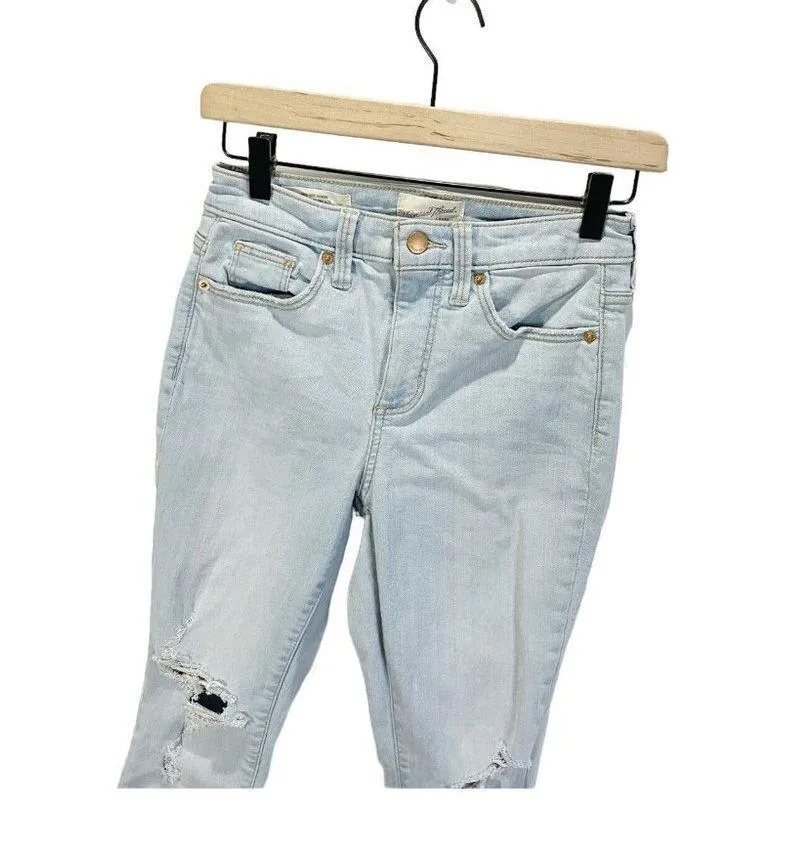 Women's High-Rise Skinny Cropped Jeans - Universal Thread Blue Size 0 Distressed - Image 2