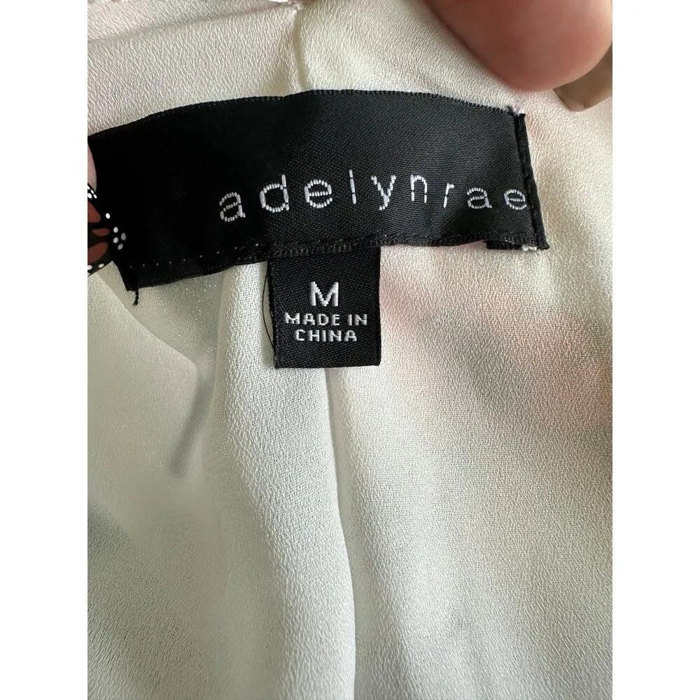 Adelyn Rae Women's Floral Flowy Adjustable Straps Belt Tie Handkerchief Dress M - Image 5