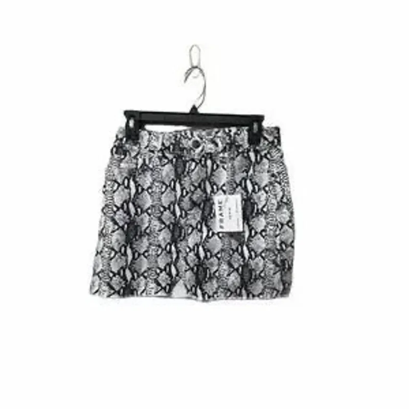 frame denim FRAME Le Mini Split Front Python-Print‎ Skirt Size 4 New with Tags - Image 7