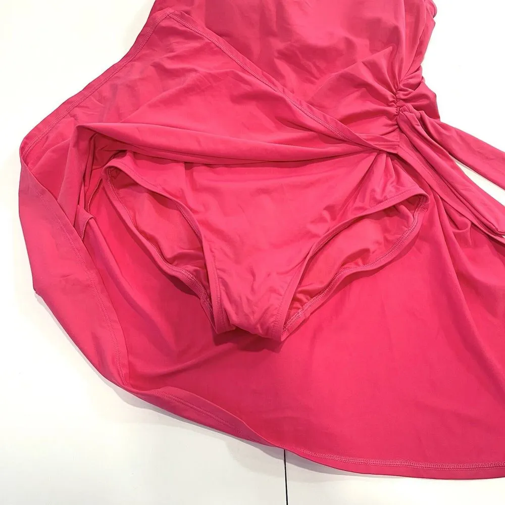 NWT Lands' End‎ Hot Pink One Piece Sweetheart Swim Dress Skirt Swimsuit Size 6 - Image 9