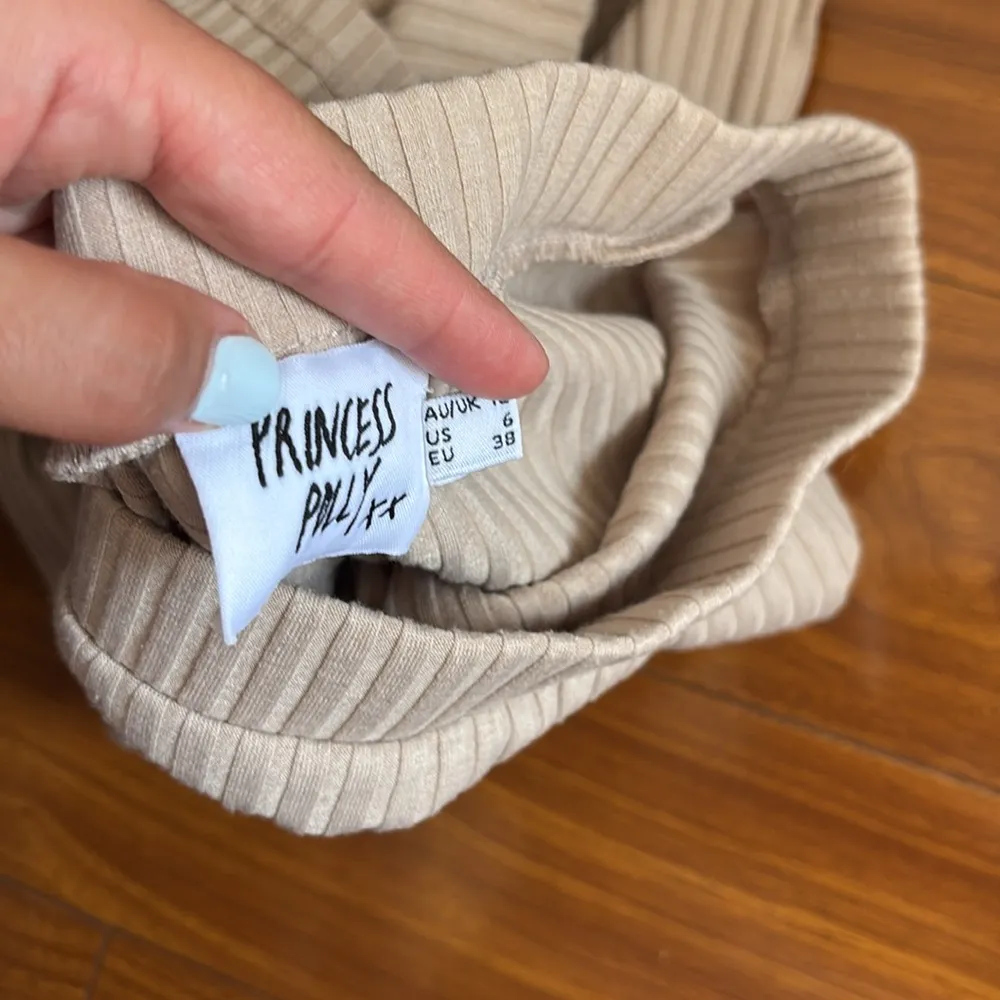 Princess Polly Tanna Cream Midi Slit Ribbed Skirt - Image 3