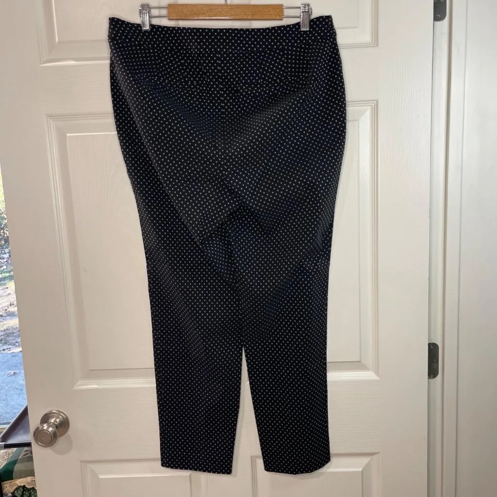 Lane Bryant Outlet Embroidered Polka Dot Pants Womens Size 14 Black White Career - Image 2