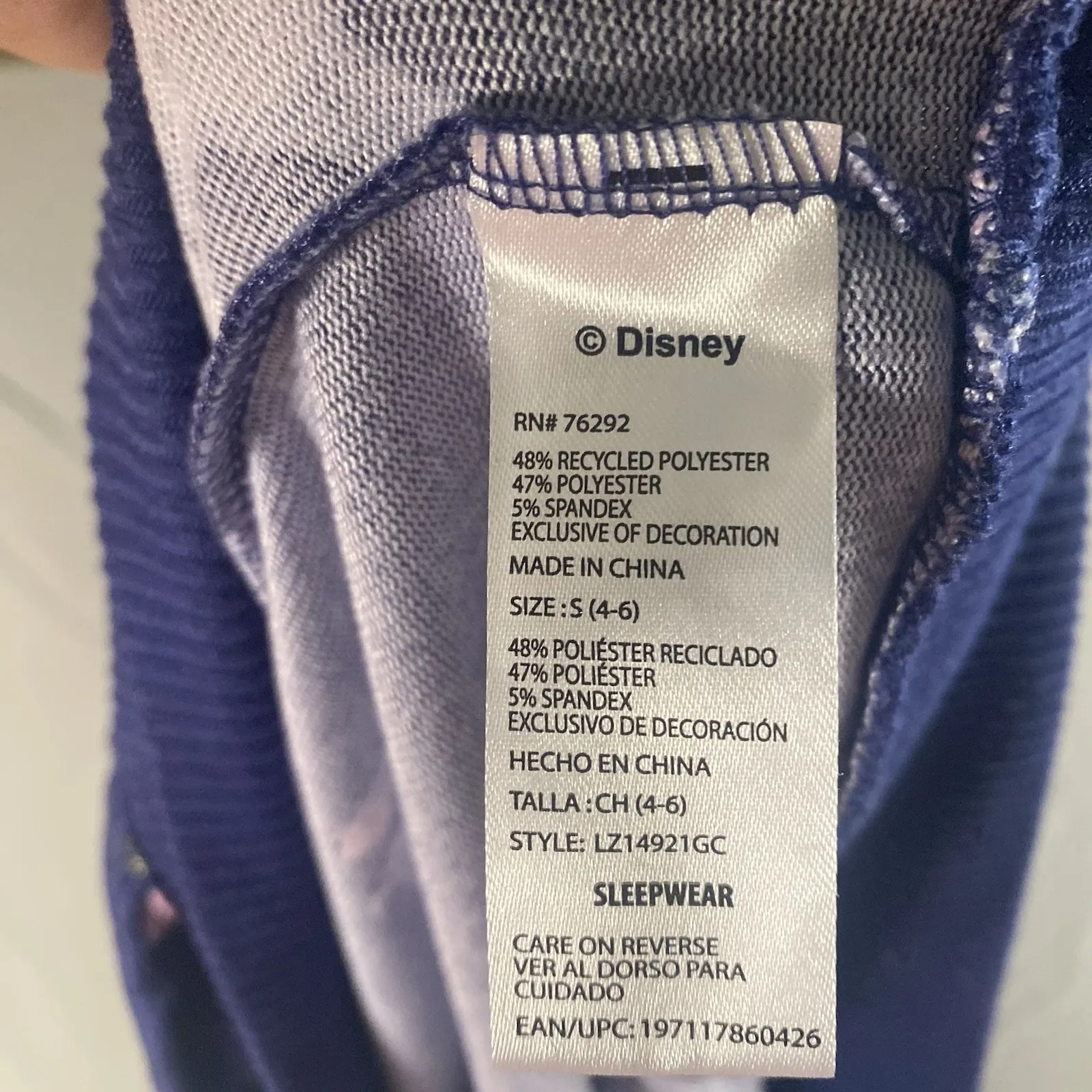 Disney‎ Pajama Top Shirt Nightgown Lilo & Stitch Long Sleeve Sz Small Women Soft - Image 4