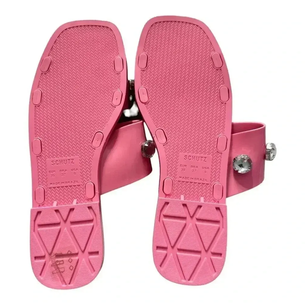 NWOB Schutz Pink Lizzie Bejeweled Sandal‎ - Image 5
