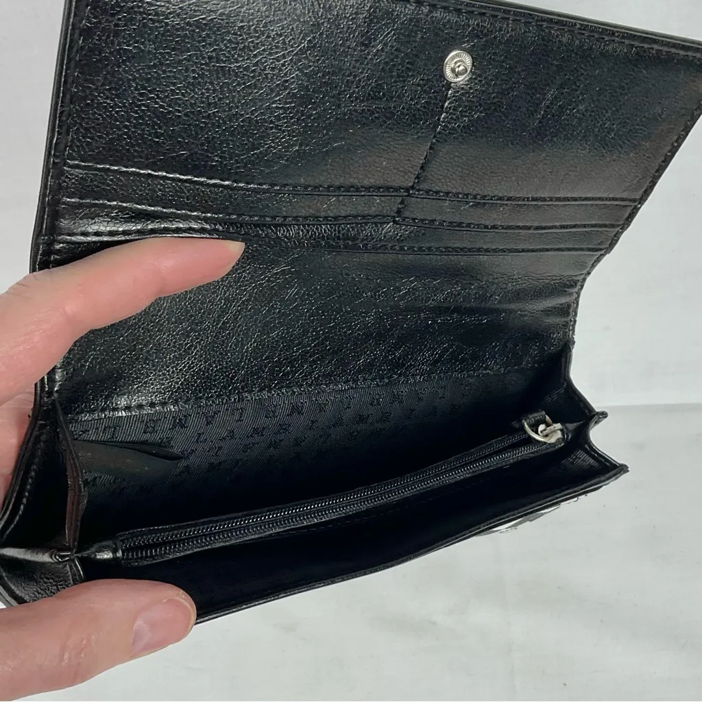 LAMB Black & White Checkerboard Wallet Y2K Signature Zip Around vintage - Image 7