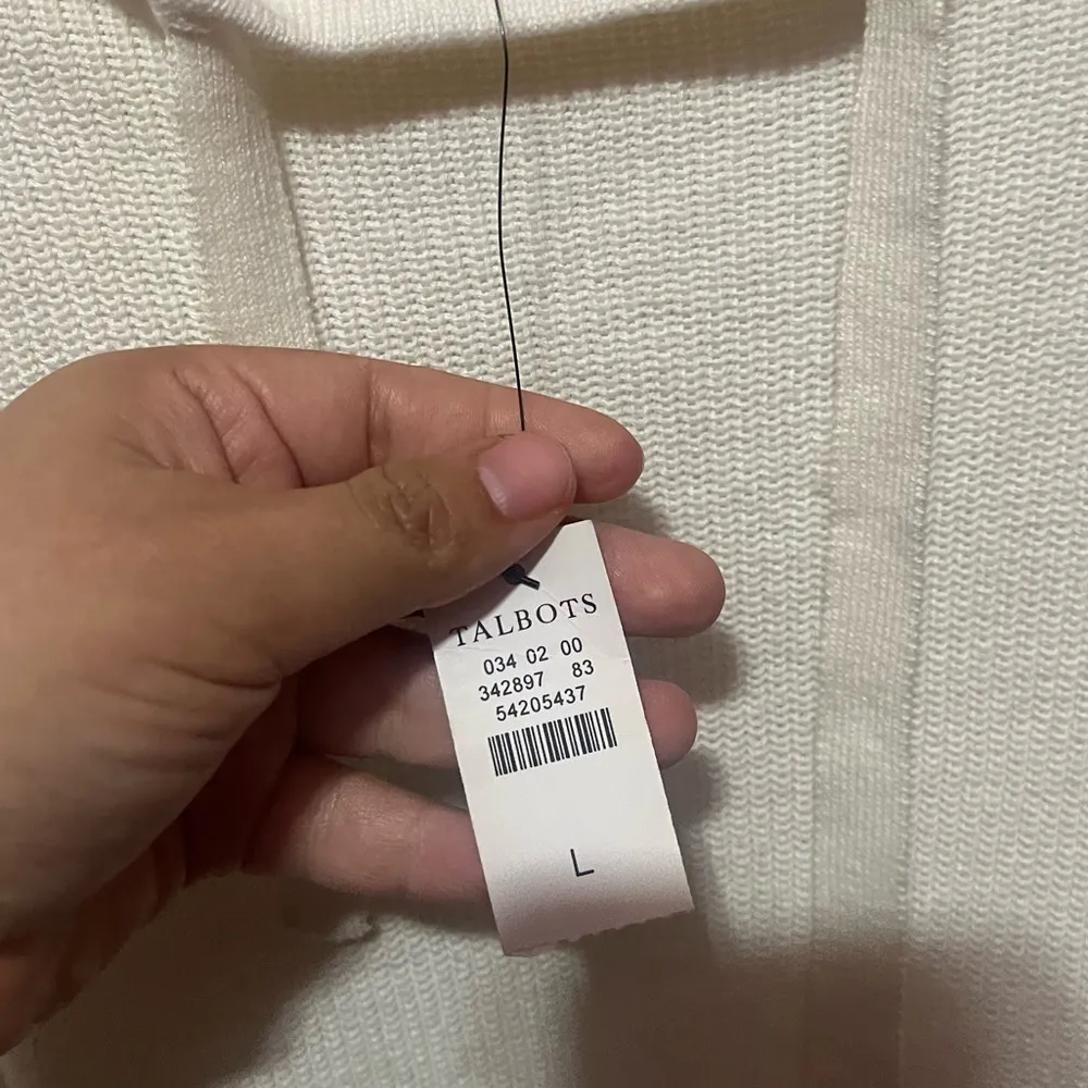 Talbots nwt cream size large cow neck sweater - Image 2