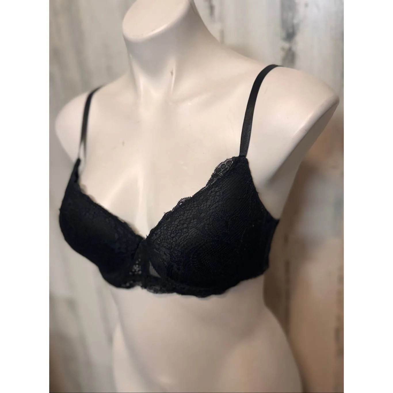 Just Be Black Lace Underwire Push-Up Bra – Size 34C - Image 5