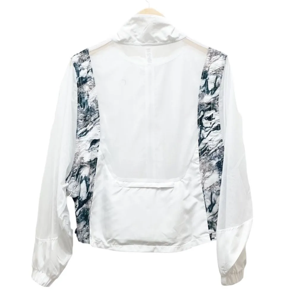 NWT ZYIA White Marble Mesh Jacket Packable Pouch Windbreaker Size Medium New - Image 3