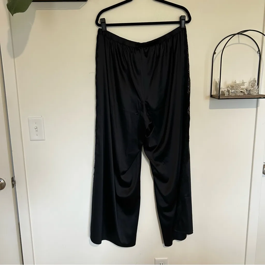 Savage X Fenty Black Pull On Lace Side Pajama Pants Size XL - Image 2