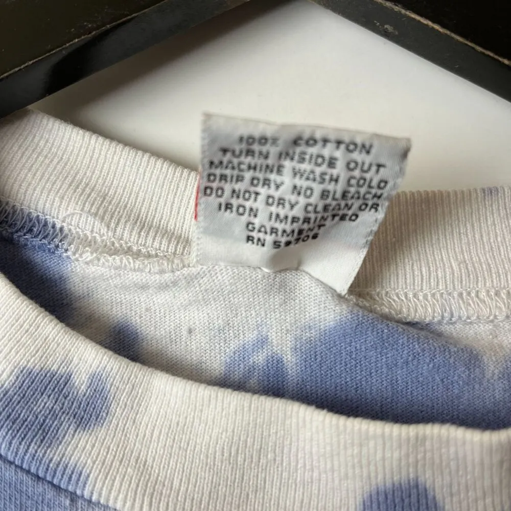 American Flag T Shirt Vintage 90s White Blue Large L Made In USA Graphic Tee - Image 8