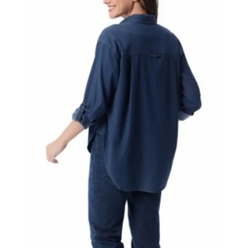 Gloria Vanderbilt Womens Blue Jean Blouse Medium - Image 2