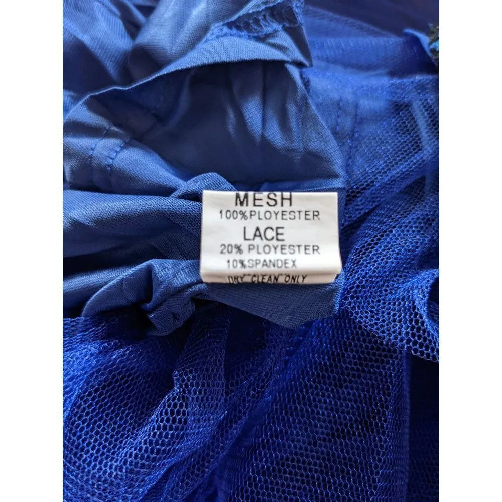 Minuet Blue Black Formal Mini Dress NWT Size Medium Blue Strapless Prom Dress - Image 7