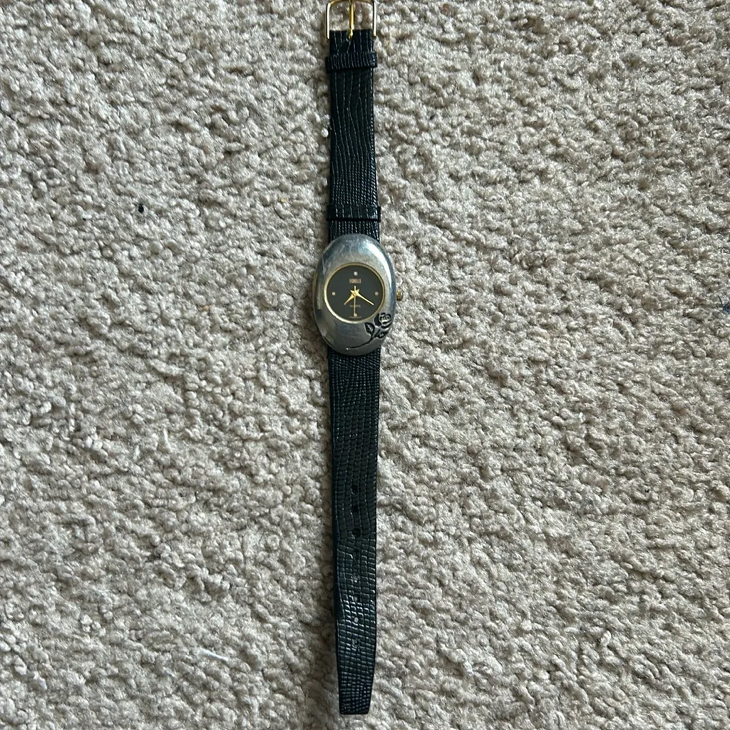 Forelli women’s vintage silver/black quartz‎ watch adjustable size Black - Image 3