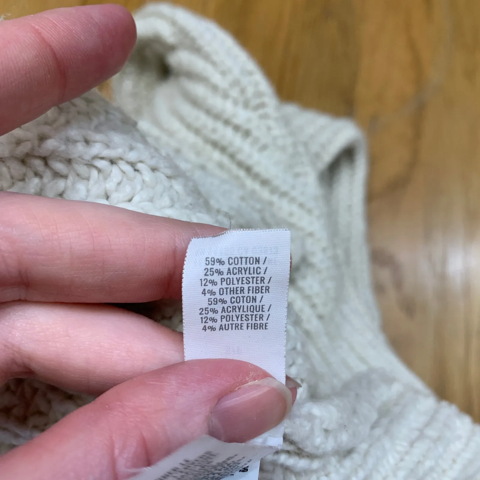 OFFLINE by Aerie Cream Ribbed Quarter Zip Pullover Sweater Women's size Small - Image 8