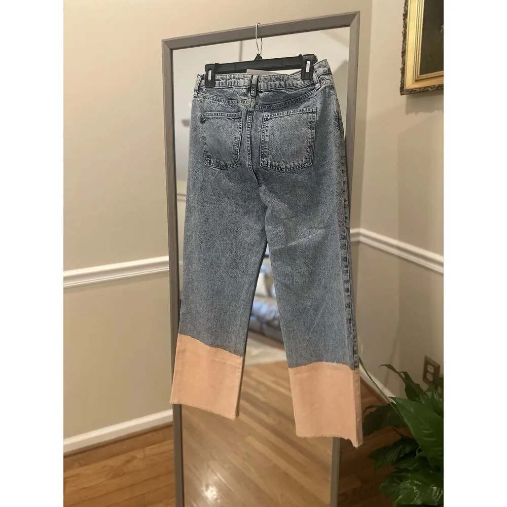 Harper Heritage Francesca’s Ellis Dip Dye Denim Jeans Size 28 High Rise Wide Leg Blue - Image 4