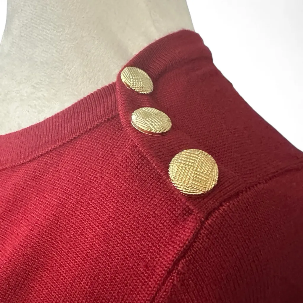 Carolyn Taylor Deep Red Knit pullover sweater sz PL - Image 3