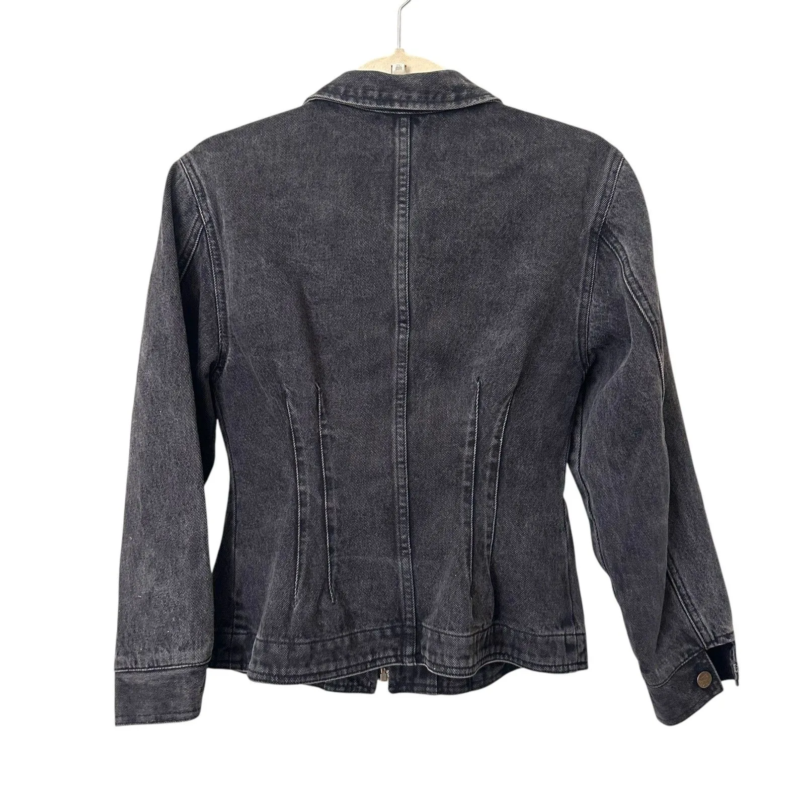 GUESS‎ BY GEORGES MARCIANO Vintage Fitted Denim Jacket Faded Black Small - Image 2