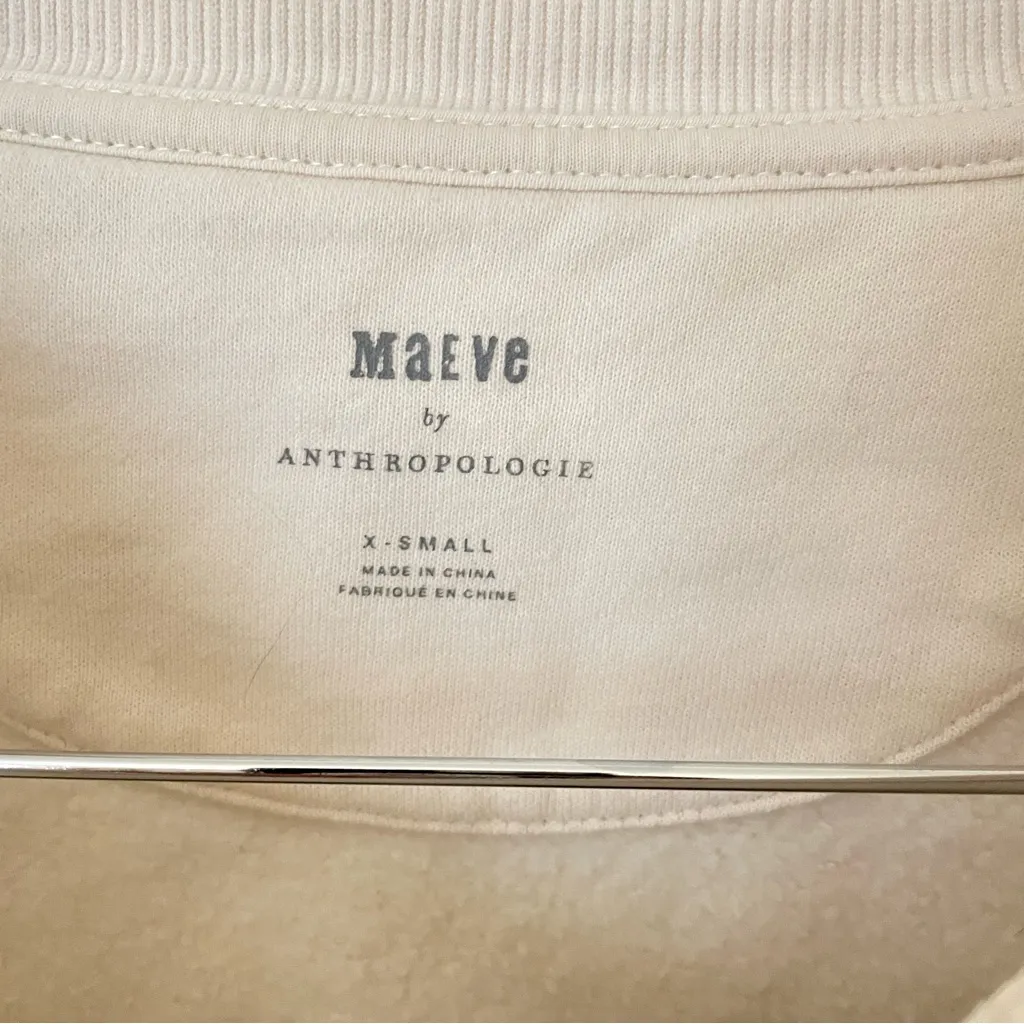 Anthropologie Maeve California Graphic Colorblock Varsity Crewneck Sweatshirt XS - Image 5