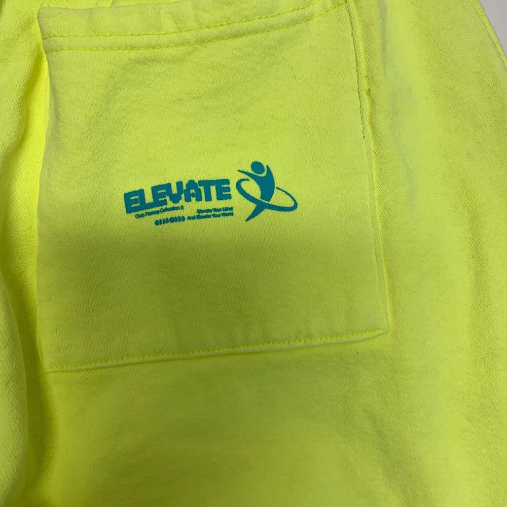 Club Fantasy Neon Yellow Starlight Sweatpants Sz Small - Image 9