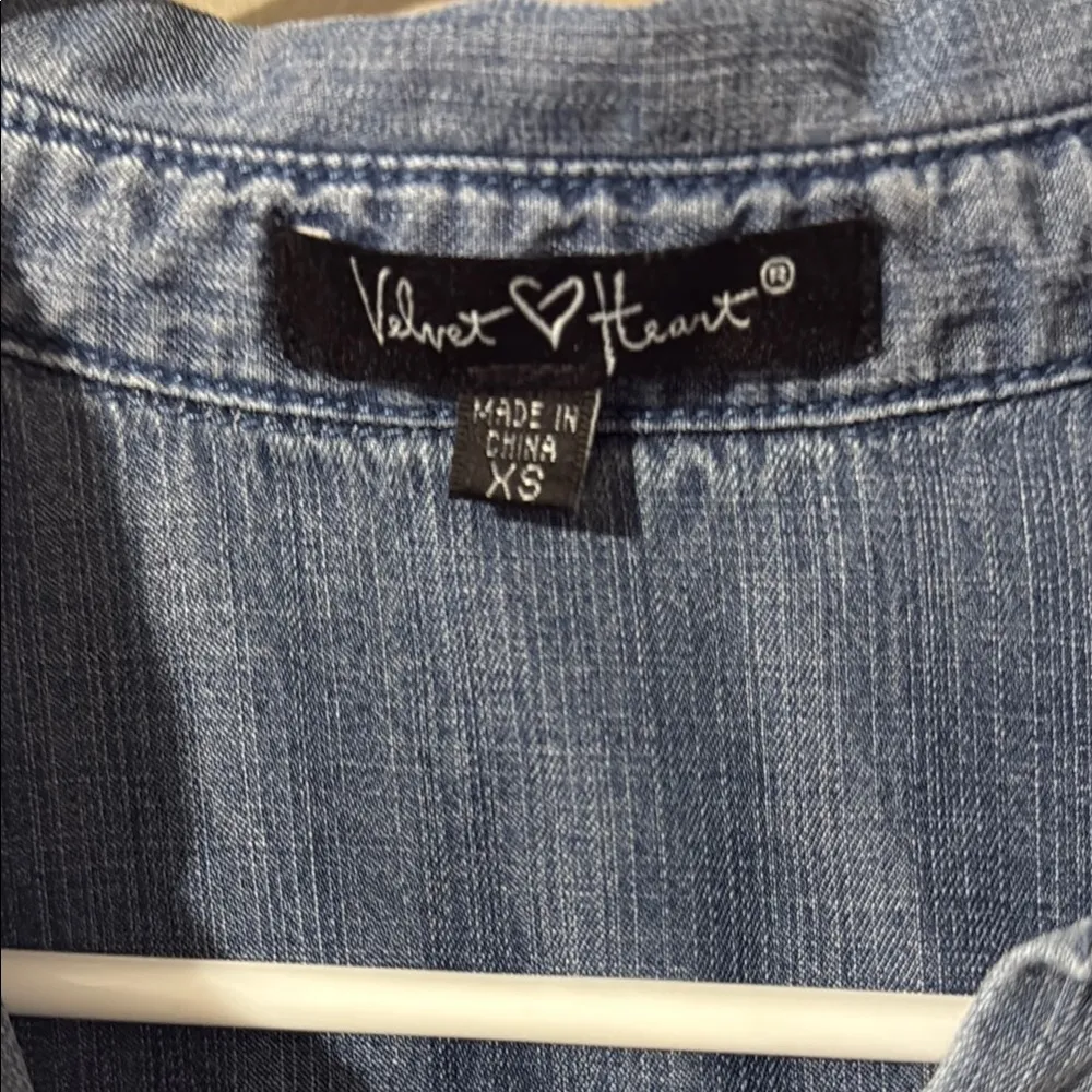 Velvet Heart Blue High-Low Shirt Dress - Image 2