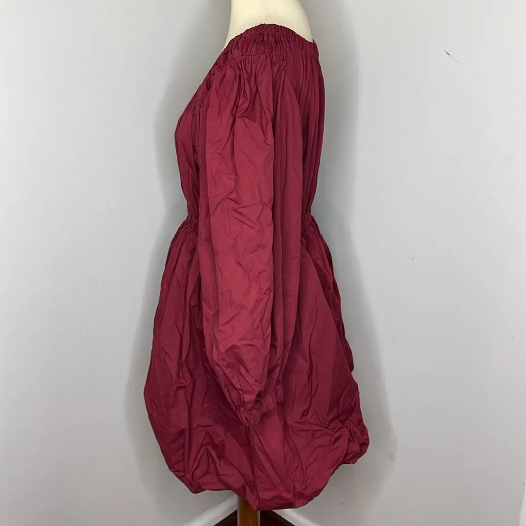 Ulla Johnson Martine Long Puff Sleeve in Bordeaux‎ - Image 5