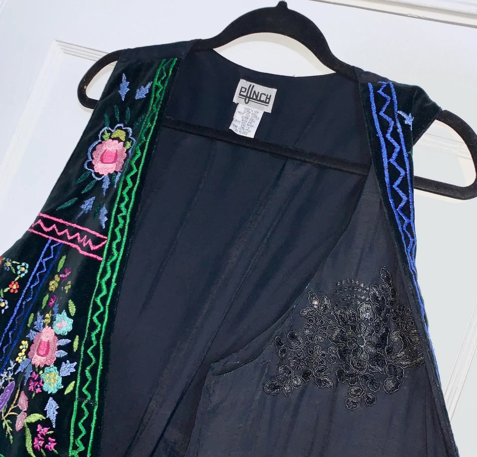 Punch vintage floral embroidered vest with fringe Multi Size M - Image 3