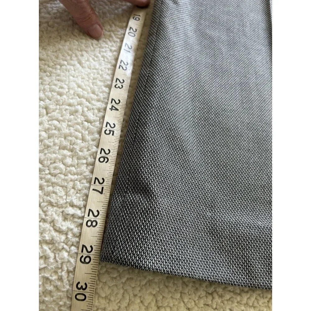 Calvin Klein Womens Mid-rise Flat Front Wide Leg Black /White Tweed Pants Size 2 - Image 9