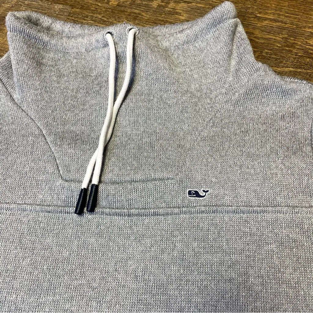 Vineyard Vines  Womens Medium Gray Mock Cowl Neck Pullover Fleece Sweatshirt - Image 2