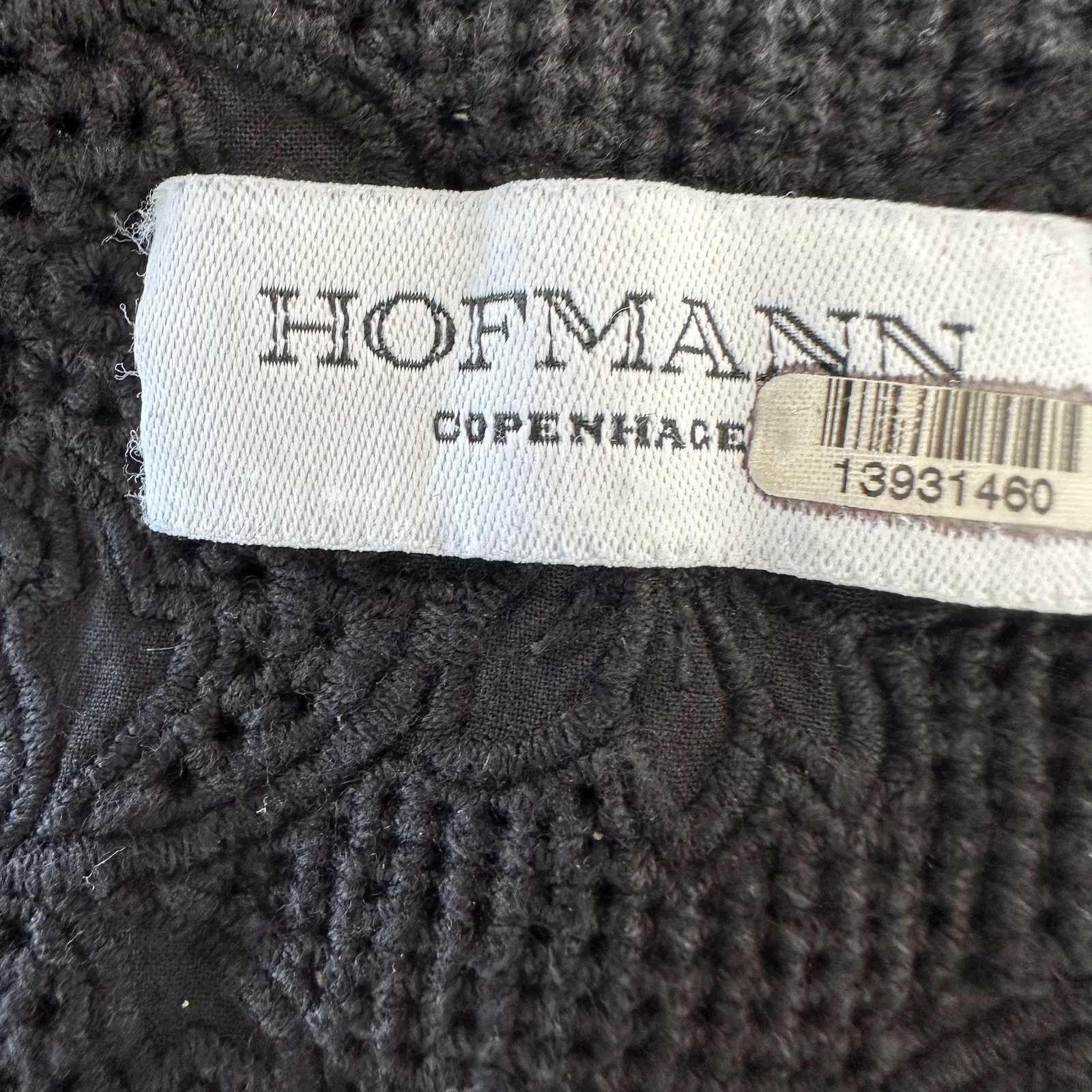 Hofmann Copenhagen Lace Wrap Mini Dress SMALL Designer Puff Sleeve Cottage $480 Black - Image 8