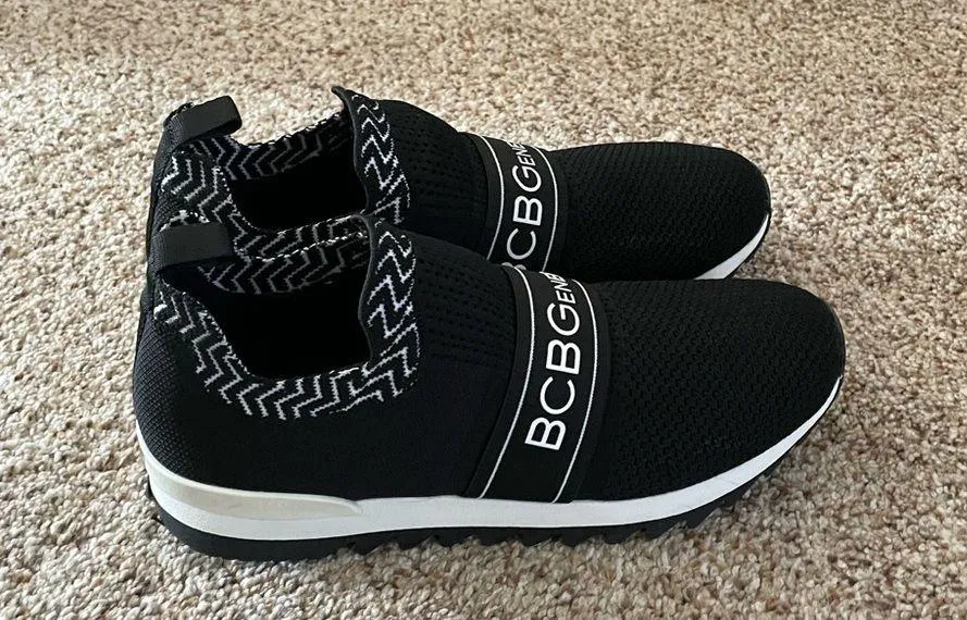 BCBGeneration Women's Lorena Slip On Black White Sneakers Shoes Size 7m - Image 8