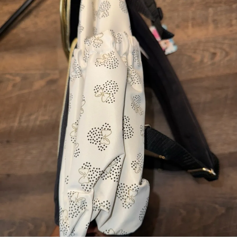 Disney  Minnie Mouse Multi- Purpose Diaper Bag Set Gold Backpack New with Tags - Image 4