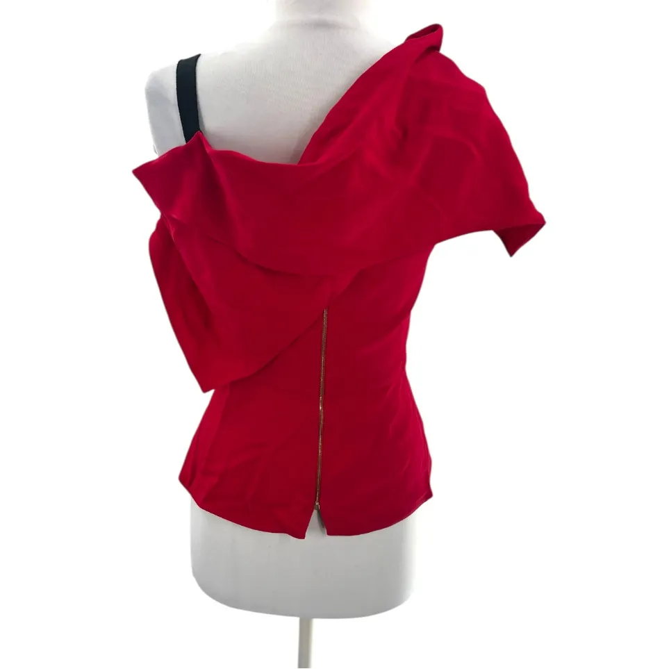 Roland Mouret red structural top sz 4 - Image 2