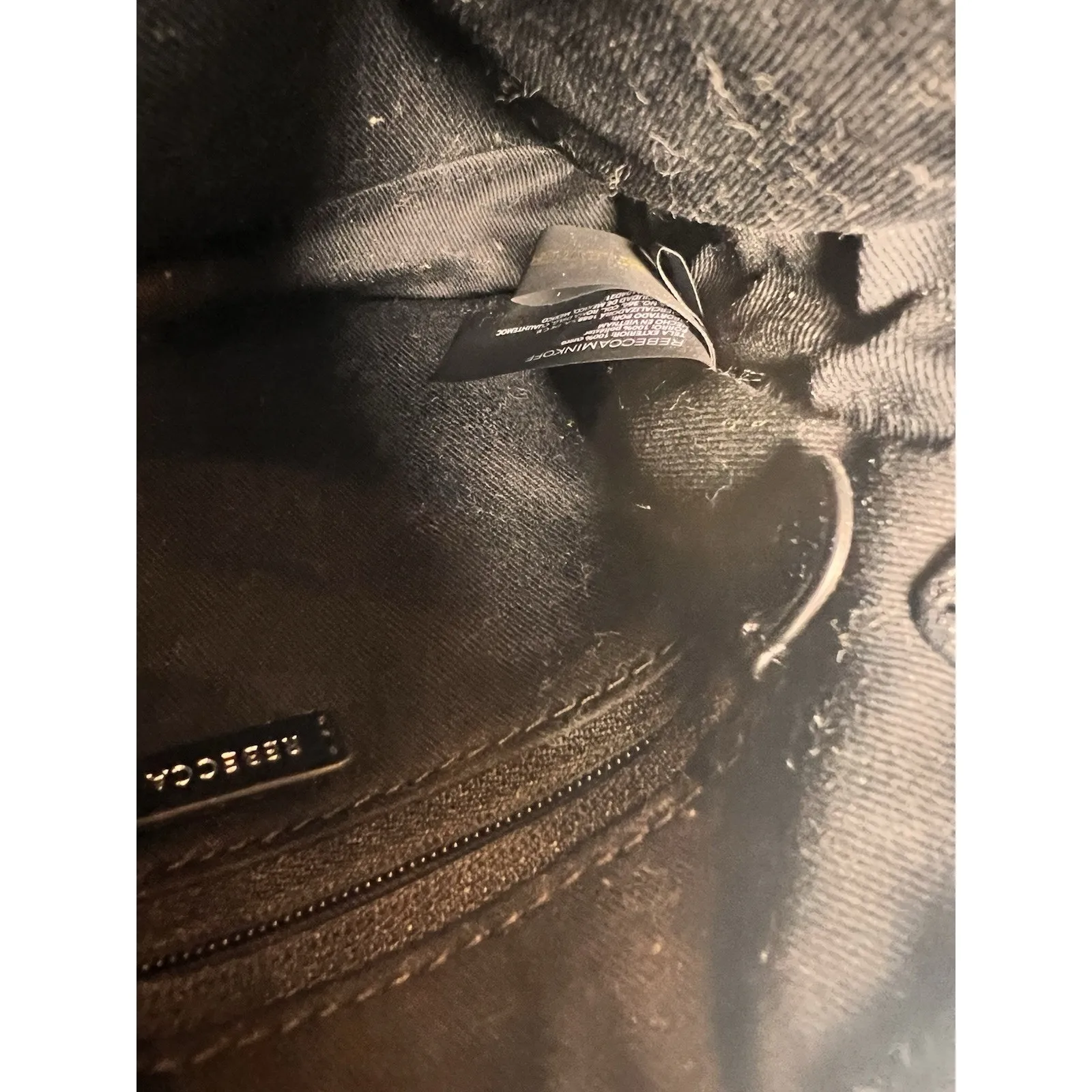 Rebecca Minkoff‎ Love Chevron Quilted Leather Top-Zip Crossbody Bag Black - Image 10