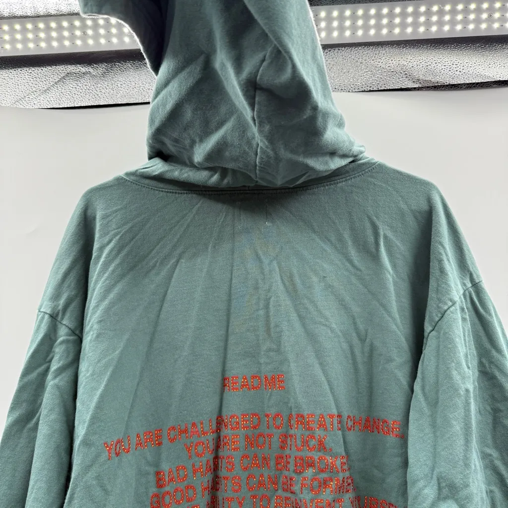 Boys Lie Read Me V3 OSO Oversized Hoodie Size‎ One Size Teal Graphic Streetwear - Image 4