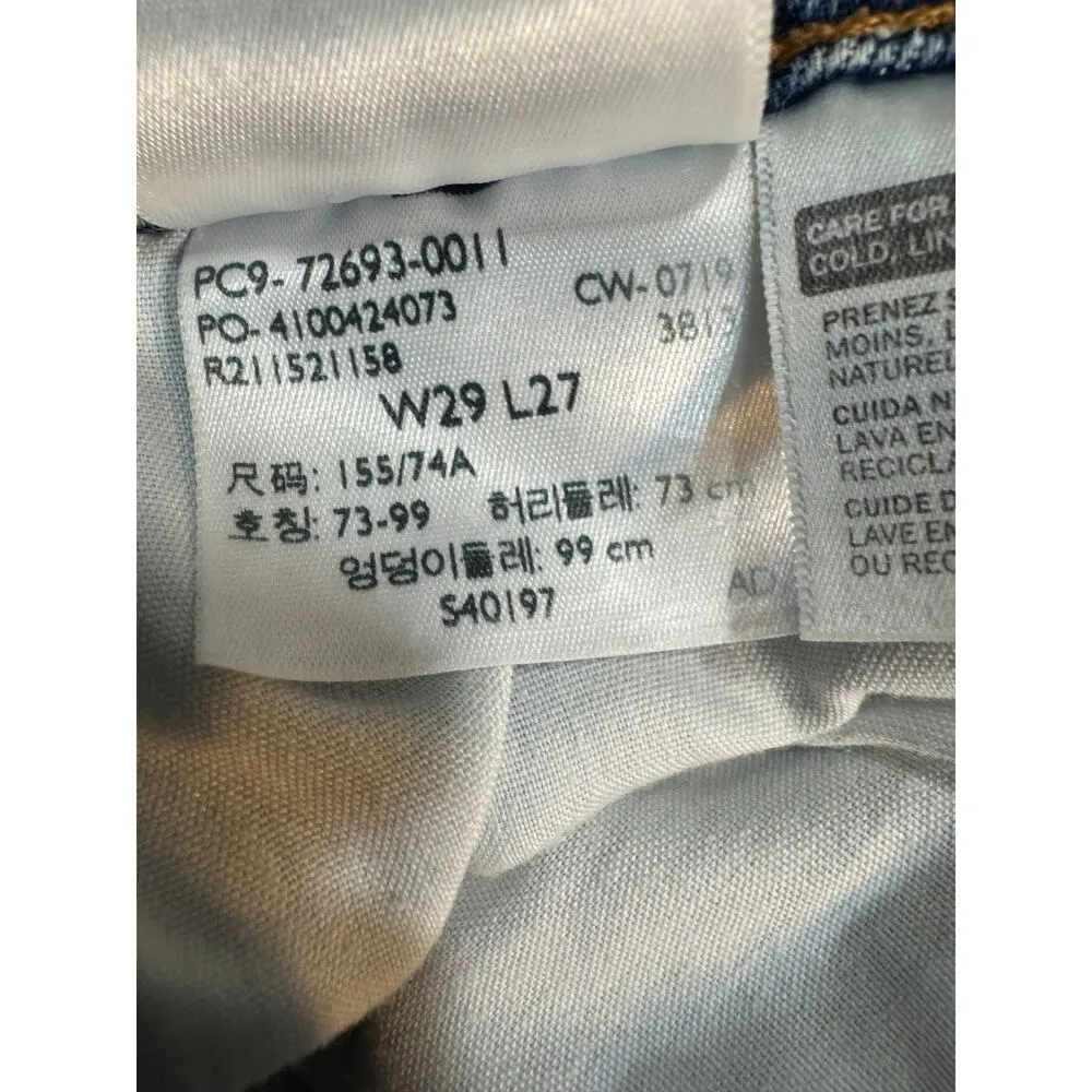 LEVI'S Ribcage Straight Jeans in Medium Blue Wash Size 29 W/27 L - Image 7