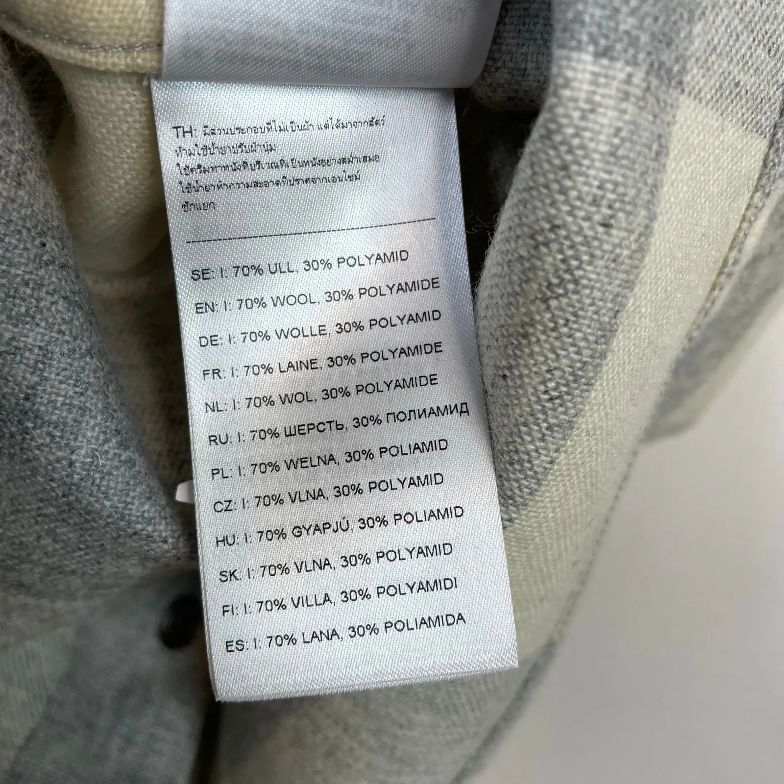 Fjallraven Canada Shirt Comfort Fit Gray Wool Blend Flannel Button Up womens XXS - Image 14