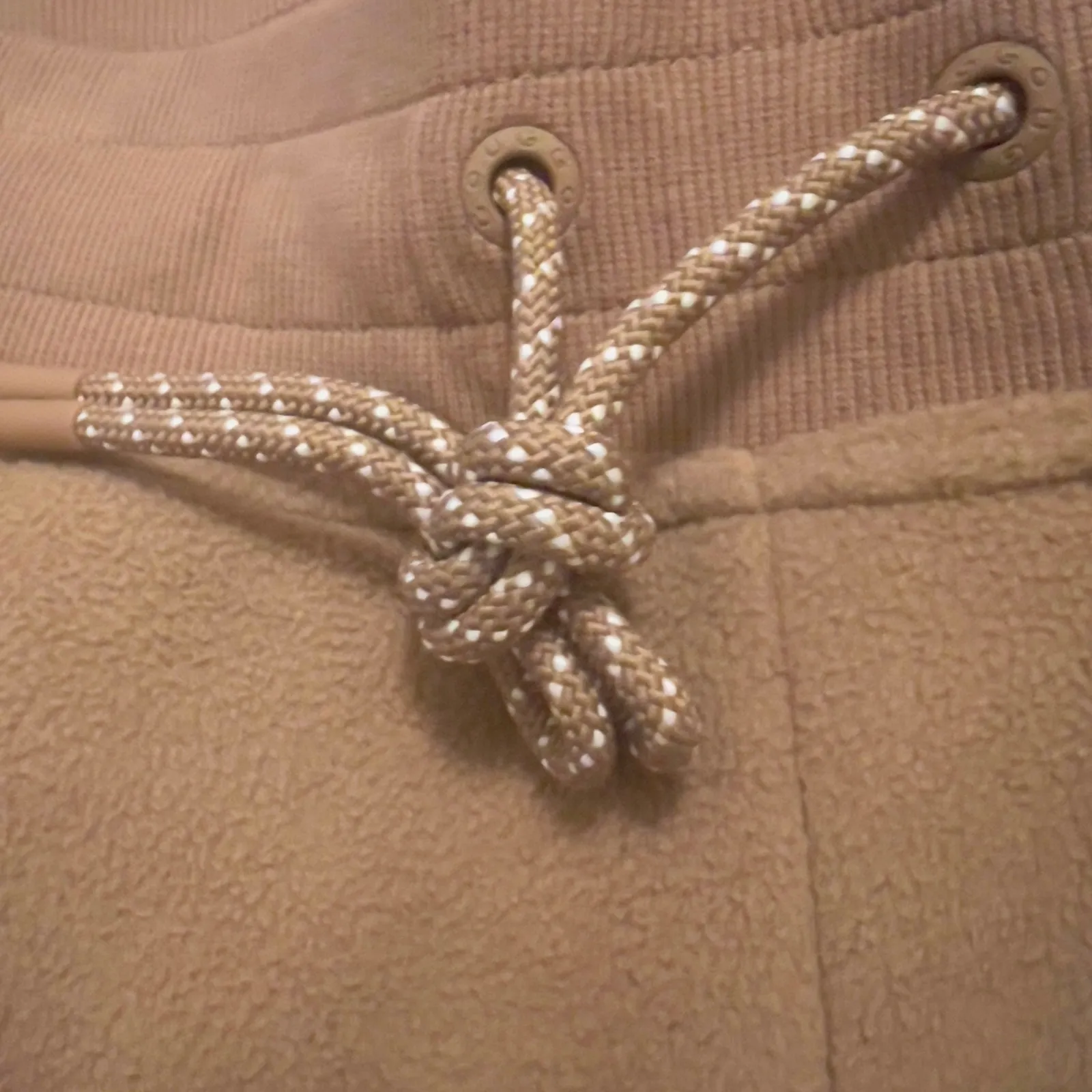 UGG Sherpa Trim Jogger Sweatpants Tan Fleece Lined Cozy Loungewear Size S - Image 8