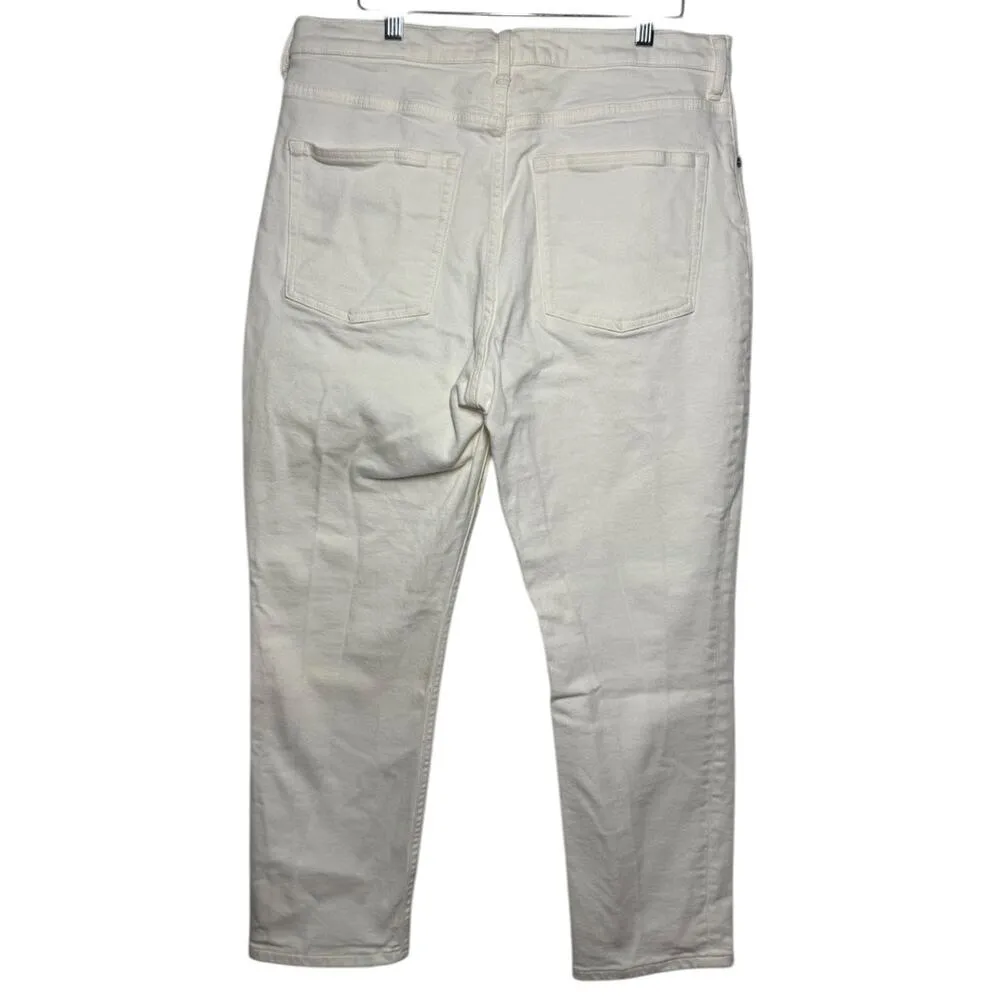 Everlane Jeans Women 32 Ankle Ivory Bone Denim High Rise Straight Stretch Pant - Image 2