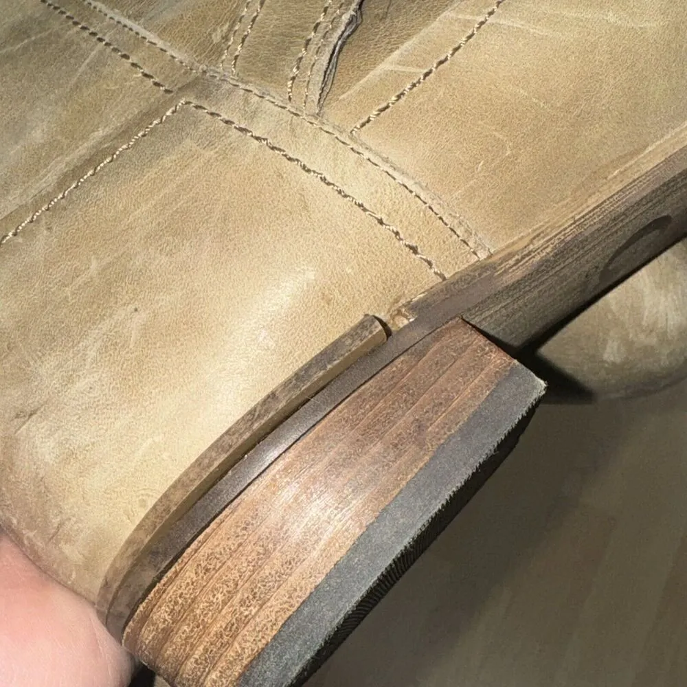 Ladies Gianni Bini Ride On Motorcycle Boots Distressed Camel Color Size 8M - Image 8