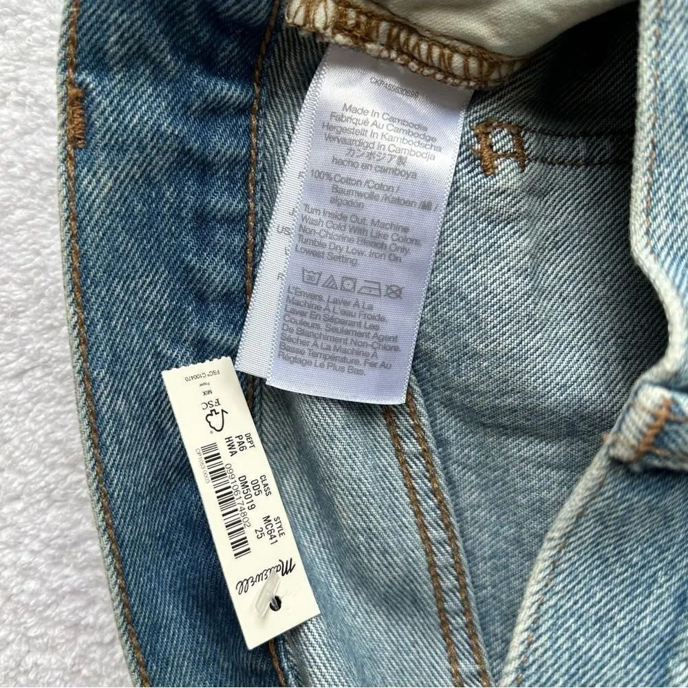 Madewell NWT Relaxed Denim Shorts Homecrest Wash Ripped Edition Distressed 25 - Image 10