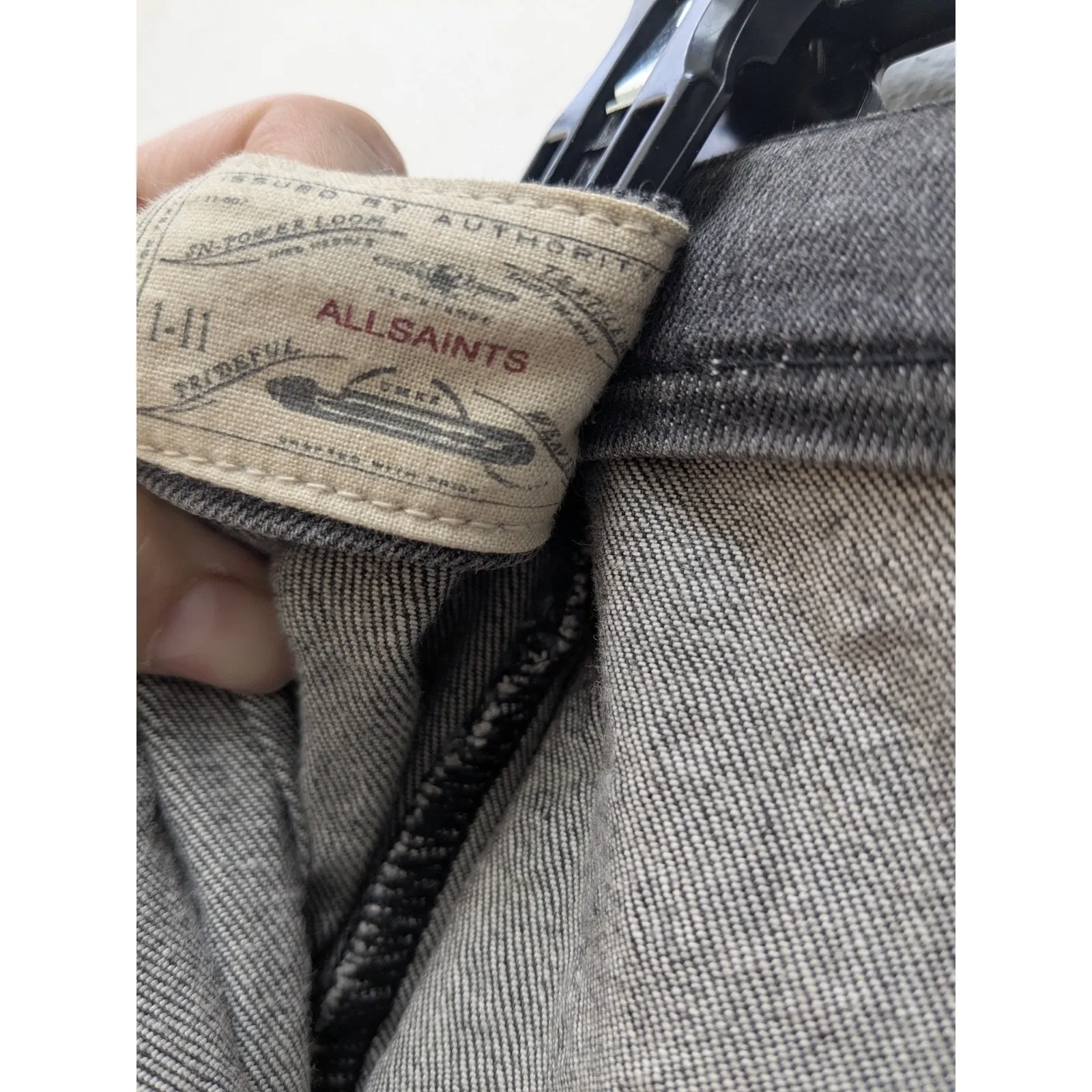 AllSaints Women's Pencil Skirt Remsen Denim Studded Gray Size 2 - Image 10