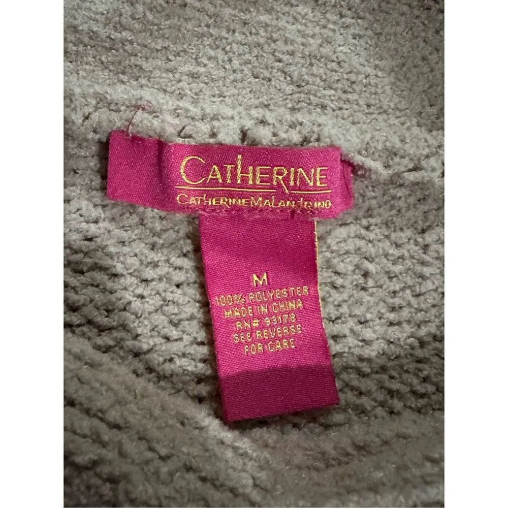 Catherine Malandrino blush pinkish tan cozy mock neck sweater sz M - Image 3